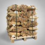ovntørret birk i 54 sække brændetårn